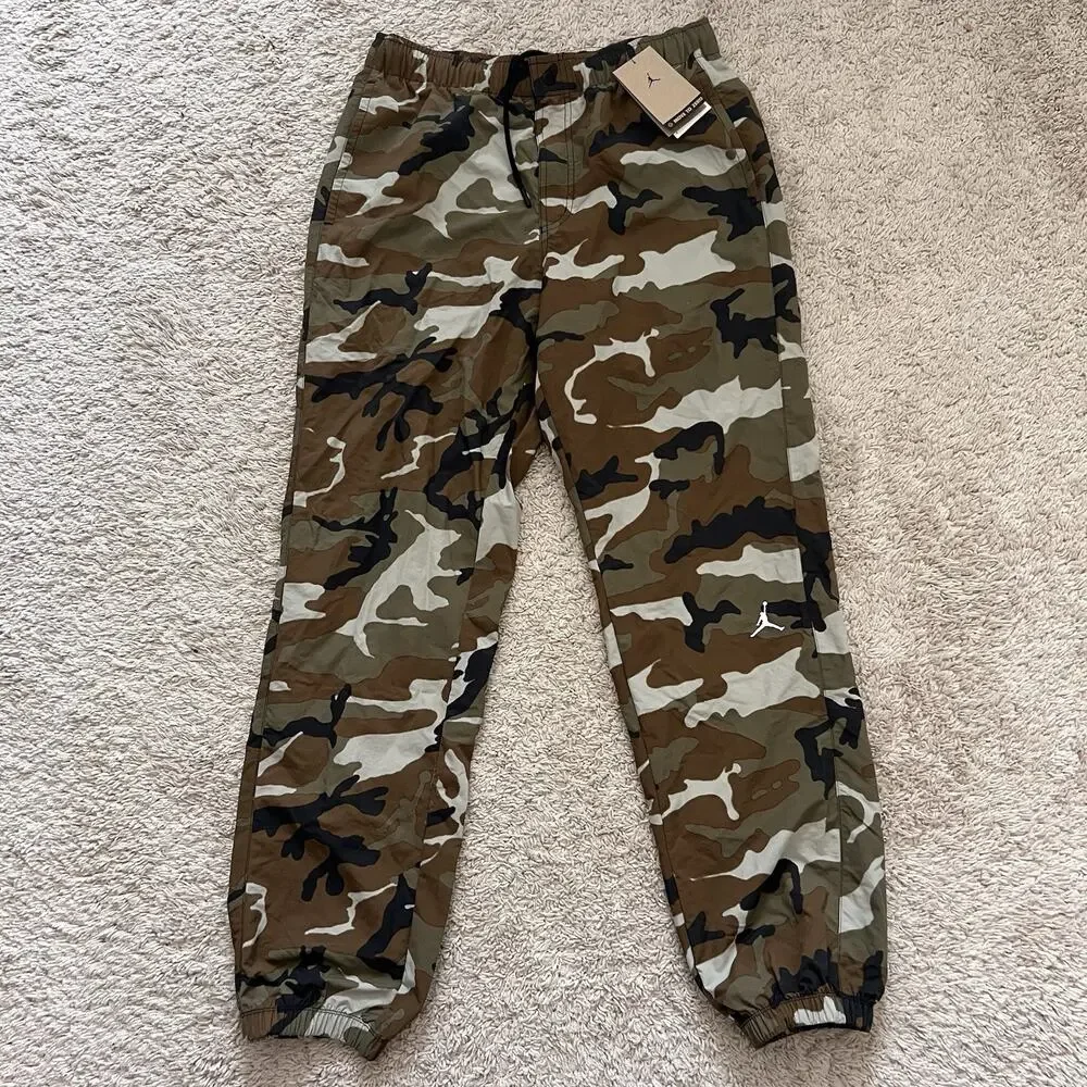 Jordan Pants MVP Mens Medium Camo Army Green Brown Joggers Nike FZ3529-380 NWT